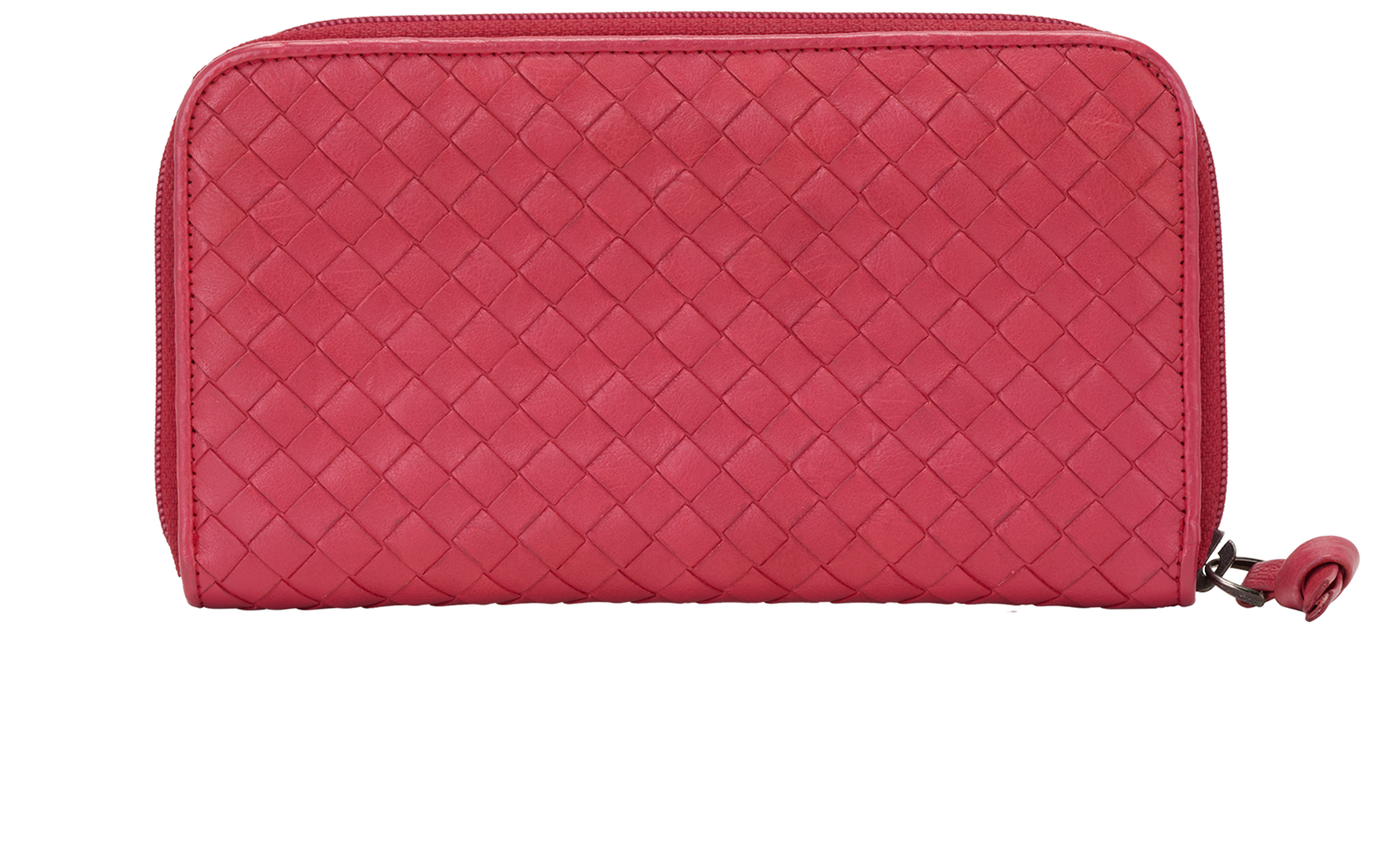 Bottega Veneta Intrecciato Zippy Long Wallet, &pound;110, Accessories, Red, Lambskin Leather, Back view
